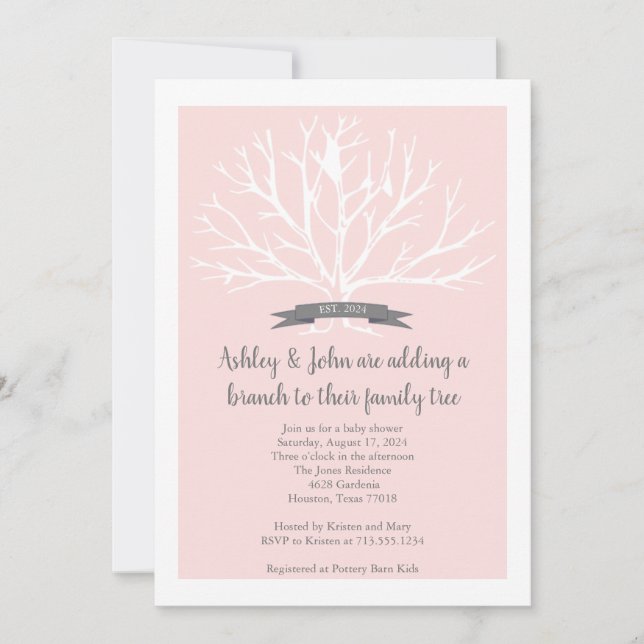 Invitación a la ducha de bebé Ashley (Anverso)