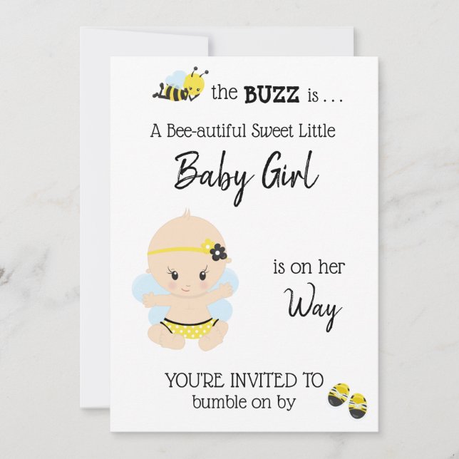 *~* Invitación a la ducha de bebé bebe (Anverso)