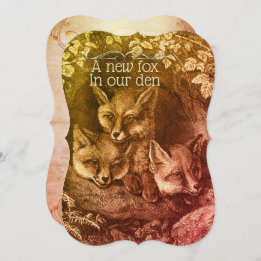 Invitación a la ducha de bebé bebe fox woodland