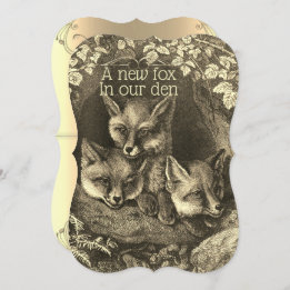 Invitación a la ducha de bebé bebe fox woodland