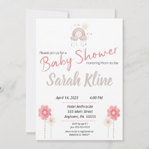 Invitación a la ducha de bebé bohemias, boho