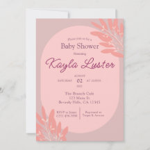 Invitación a la ducha de bebé botánica