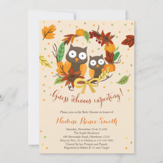 Invitación a la ducha de bebé búho, ducha de bebé