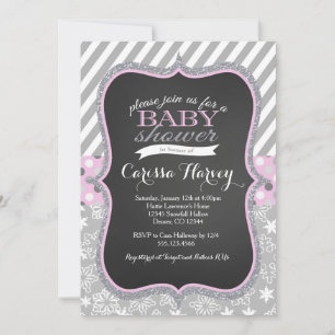 Invitación a la ducha de bebé Chica de copo de nie