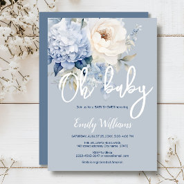 Invitación a la ducha de bebé con flores de color