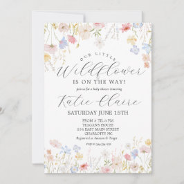 Invitación a la ducha de bebé con flores silvestre
