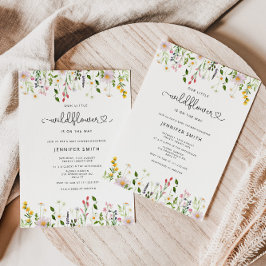 Invitación a la ducha de bebé con flores silvestre