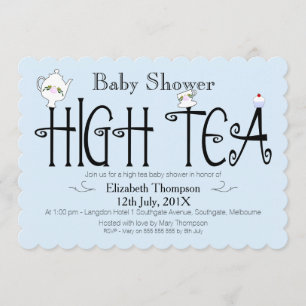 Invitación a la ducha de bebé con té de alta calid