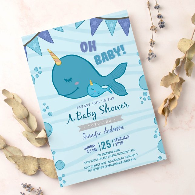 Invitación a la ducha de bebé con temática oceánic (Subido por el creador)