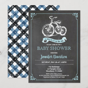 Invitación a la ducha de bebé con tracción retro.