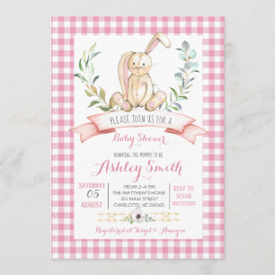 invitación a la ducha de bebé conejito