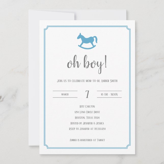 Invitación a la ducha de bebé de Amber (Anverso)