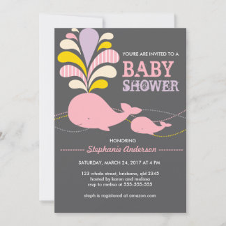 Invitación a la ducha de bebé de ballena Personali