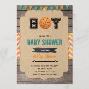 Invitación a la ducha de bebé de baloncesto