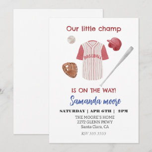 Invitación a la ducha de bebé de béisbol
