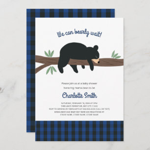 Invitación a la ducha de bebé de Black Bear Cub