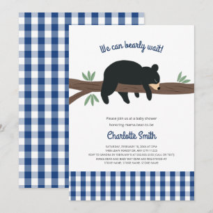 Invitación a la ducha de bebé de Black Bear Cub