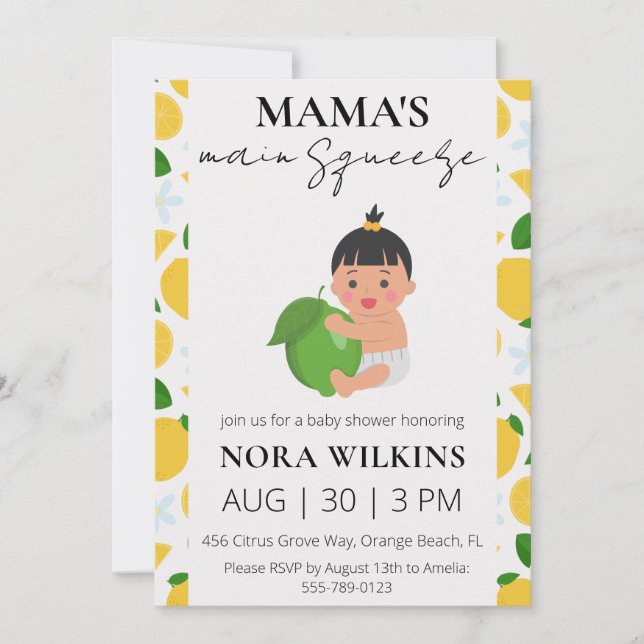 Invitación a la ducha de bebé de circo de mi mamá (Anverso)