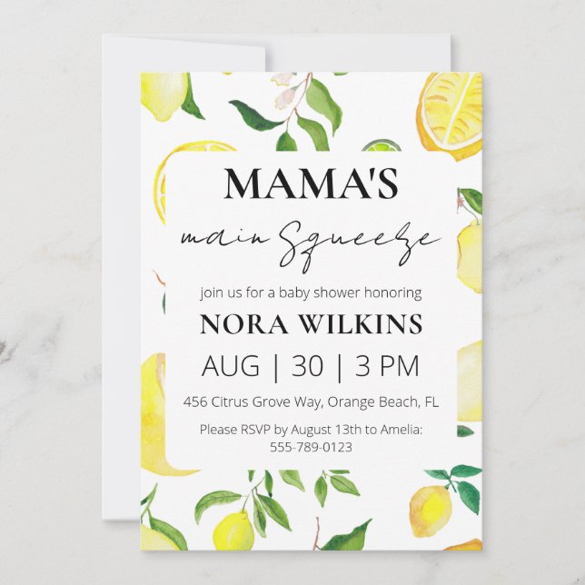 Invitación a la ducha de bebé de circo de mi mamá (Anverso)
