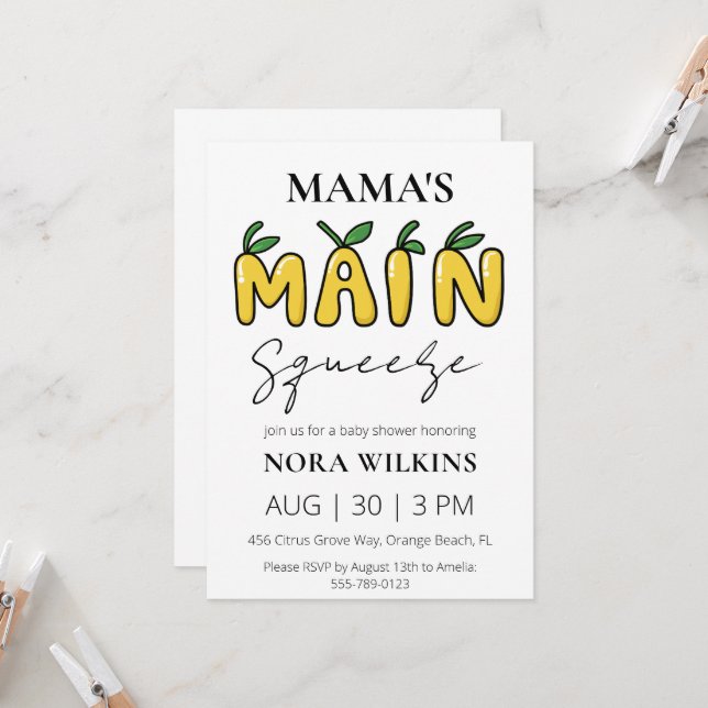 Invitación a la ducha de bebé de circo de mi mamá (Anverso/Reverso In Situ)