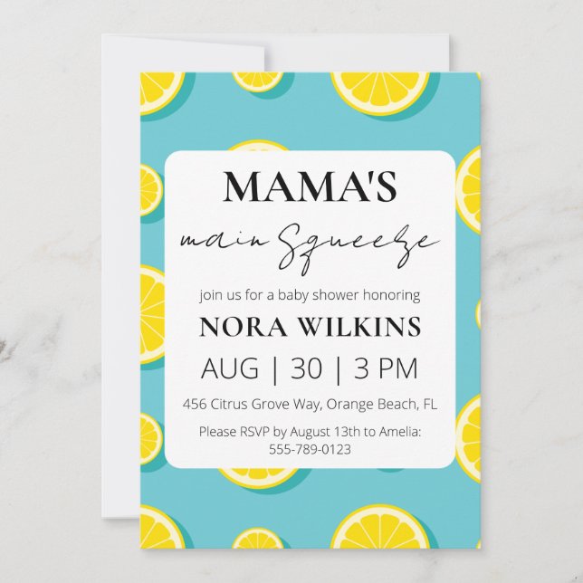 Invitación a la ducha de bebé de circo de mi mamá (Anverso)