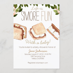 Invitación a la ducha de bebé de Cute smores