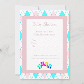 Invitación a la ducha de bebé de Diamond Blocks