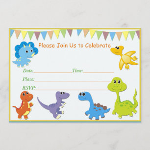 Invitación a la ducha de bebé de Dinosaurios
