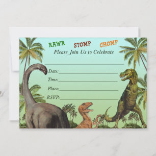 Invitación a la ducha de bebé de Dinosaurios