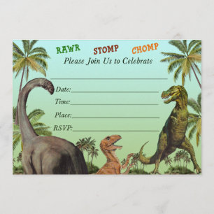 Invitación a la ducha de bebé de Dinosaurios