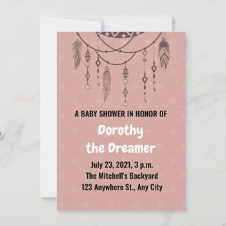 Invitación a la ducha de bebé de Dream Catcher
