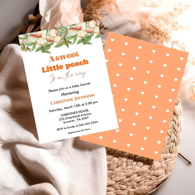 Invitación a la ducha de bebé de durazno (Subido por el creador)