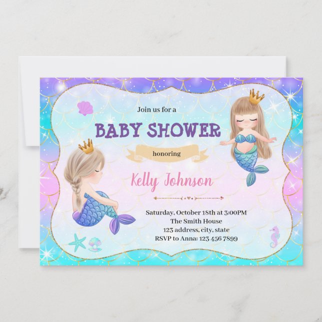 Invitación a la ducha de bebé de gemelos de sirvie (Anverso)