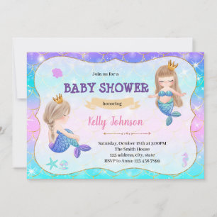 Invitación a la ducha de bebé de gemelos de sirvie