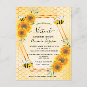Invitación a la ducha de bebé de girasoles adorabl
