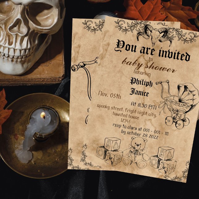 invitación a la ducha de bebé de halloween (Subido por el creador)