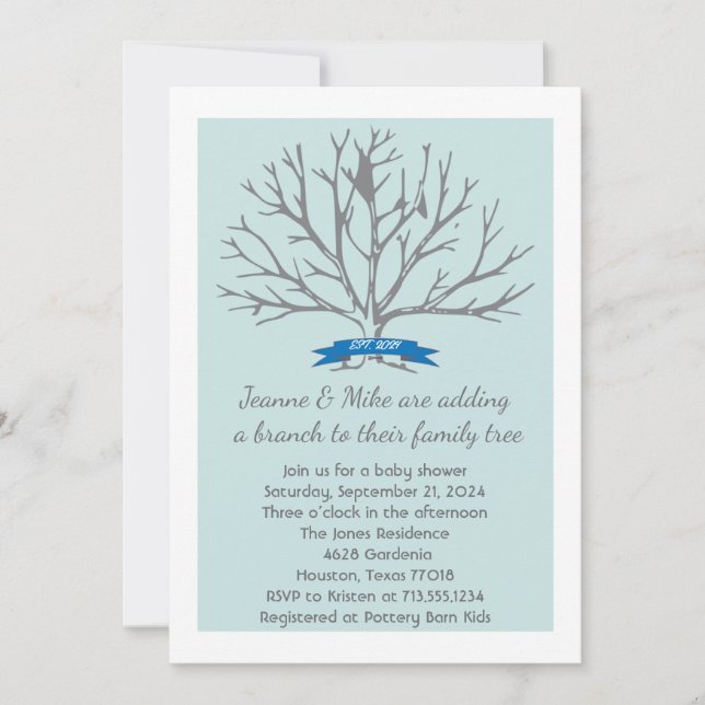 Invitación a la ducha de bebé de Jeanne (Anverso)