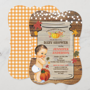 Invitación a la ducha de bebé de la Calabaza Rusa 