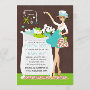 Invitación a la ducha de bebé de la criba de la Mo
