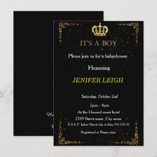 Invitación a la ducha de bebé de la Crown