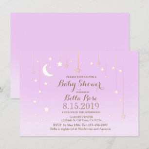 Invitación a la ducha de bebé de la luna de la est