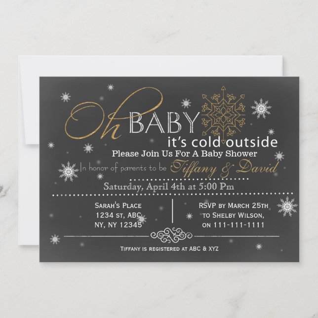 Invitación a la ducha de bebé de la pareja de unis (Anverso)