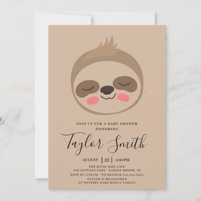 Invitación a la ducha de bebé de la ranura corta d (Anverso)