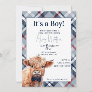 Invitación a la ducha de bebé de las vacas de la r