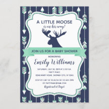 Invitación a la ducha de bebé de Moose para los ni