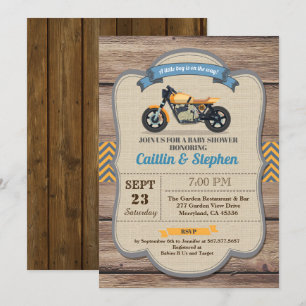 Invitación a la ducha de bebé de moto retro Bicicl