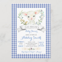 Invitación a la ducha de bebé de ovejas de granja 
