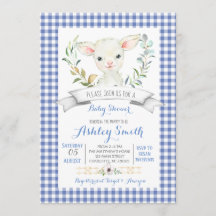 Invitación a la ducha de bebé de ovejas de granja 