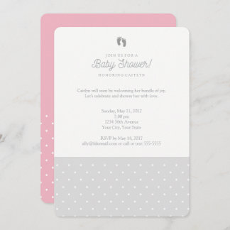 Invitación a la ducha de bebé de Polka dot