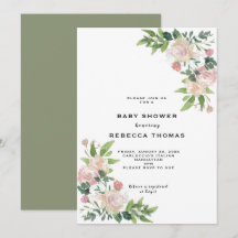 invitación a la ducha de bebé de rosas rosas rosas